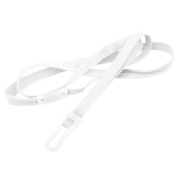 Blød hvid lanyard med hvid plastkrog og break-away lås, 10 mm. Praktisk og billig nøglesnor, keyhanger, halssnor fra RD Data