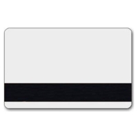 Hvidt plastkort med blank overflade og HiCo magnetstribe.