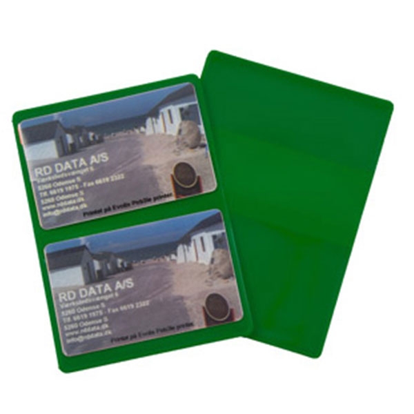 Grønt etui i blød plast, 2-fløjet til 2 kort, fra RD Data