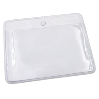 Kortholder i blank PVC plast (25 mikron), horisontal. Passer til kort i størrelse 86 x 54 mm (standard kort). Kortholderen kan forsynes med halssnor, seleclips, yoyo m.m.